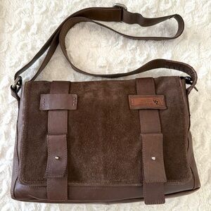 Velez Leather Messenger Laptop Crossbody Bag Briefcase
